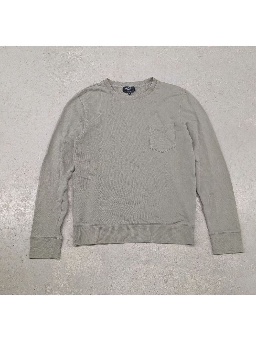 A.P.C. Earth Tone Gray Green Essential Light Sweater
